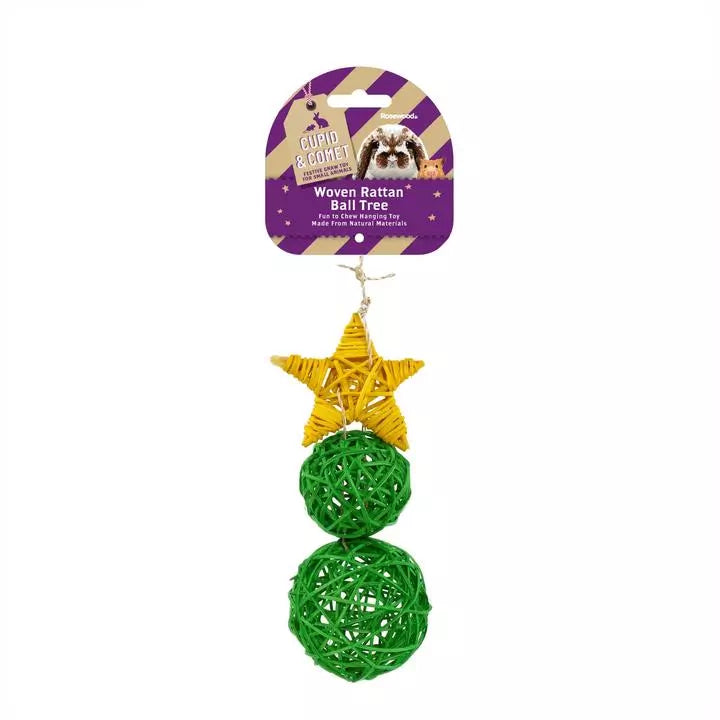 Woven Rattan Ball Tree Toy – Bunnies That Lunch