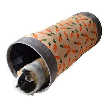 Guinea pig in Fabric Tunnel with carrot design
