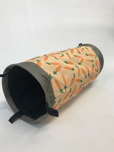 Fabric Tunnel with carrot design showing velcro fastenings