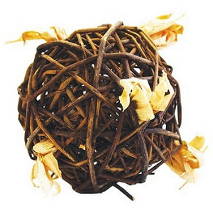 A ball of woven willow stems.